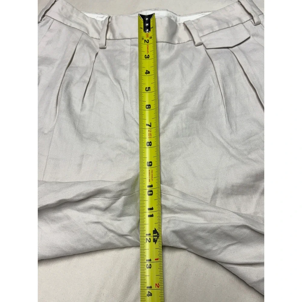 Babaton Aritzia Linen Blend Pleated Trousers Beige Women Size 0 W26‎ L25